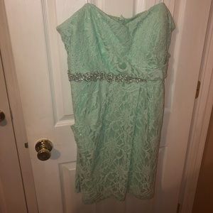 Green strapless prom/bridesmaid dress size 20